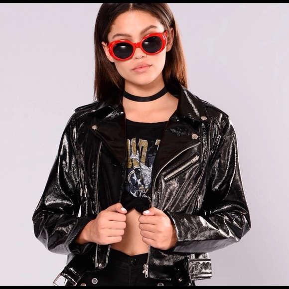 Jackets & Blazers - Black Patent Jacket With Buckle✨